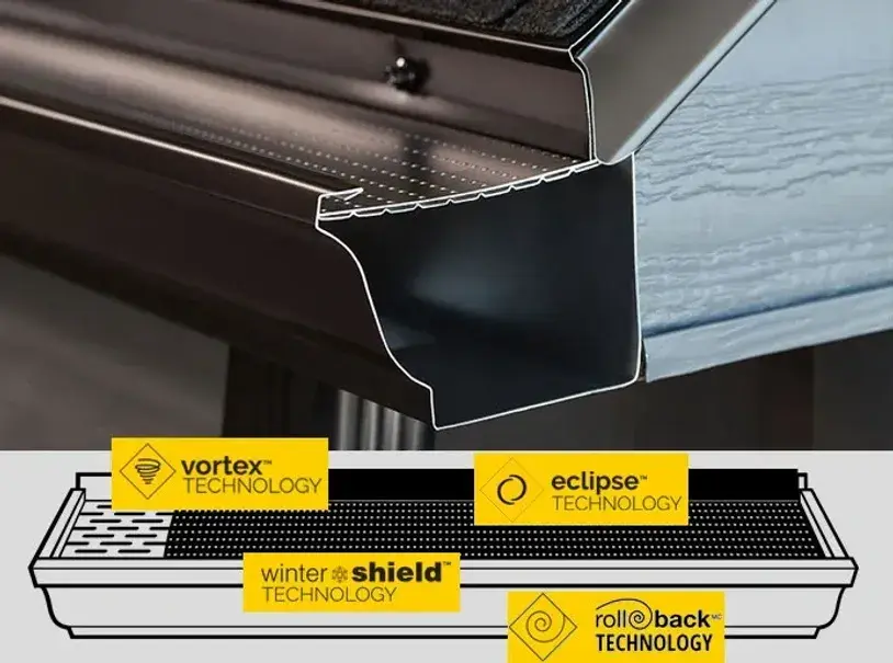Alu-Rex DoublePro microfiltration gutter guard on a seamless gutter